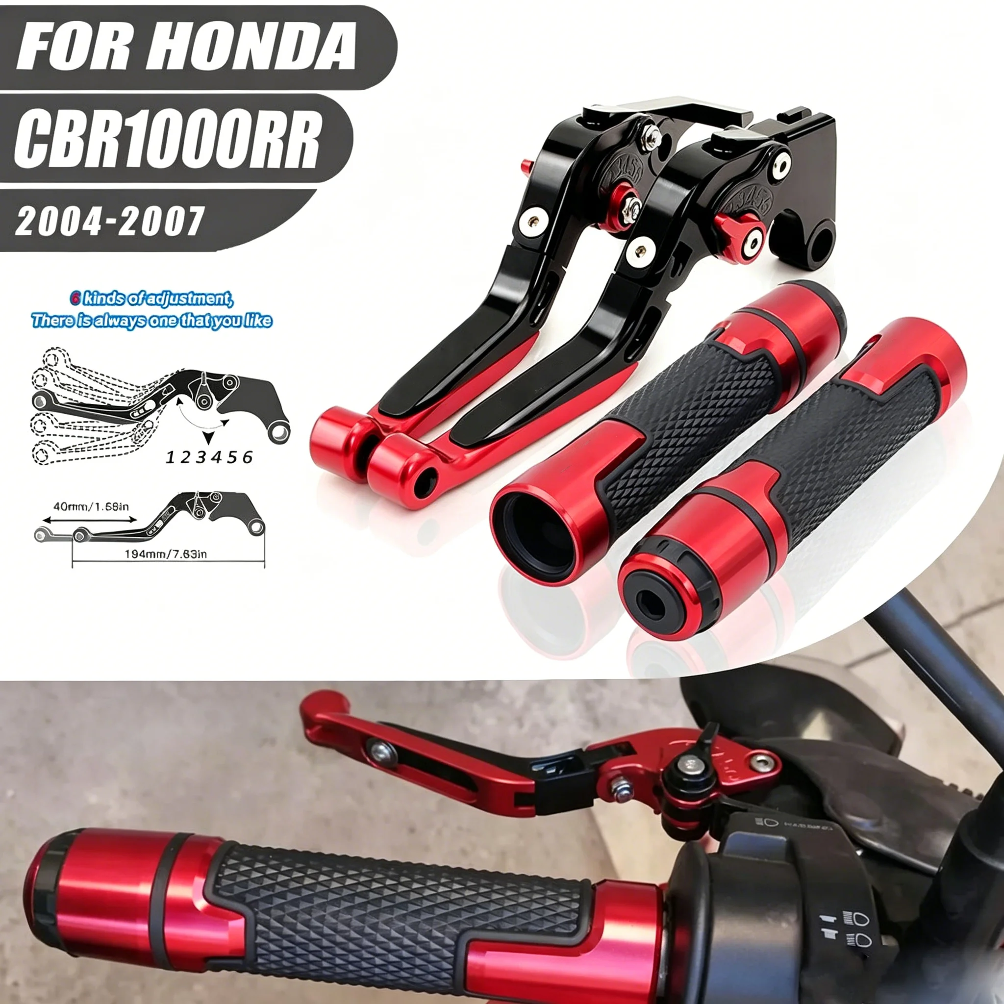 

For Honda CBR1000RR 2004-2007 Motorcycle Brake Clutch Levers CNC Foldable Adjustable Modified Clutch Brake Lever Handle Grip Kit