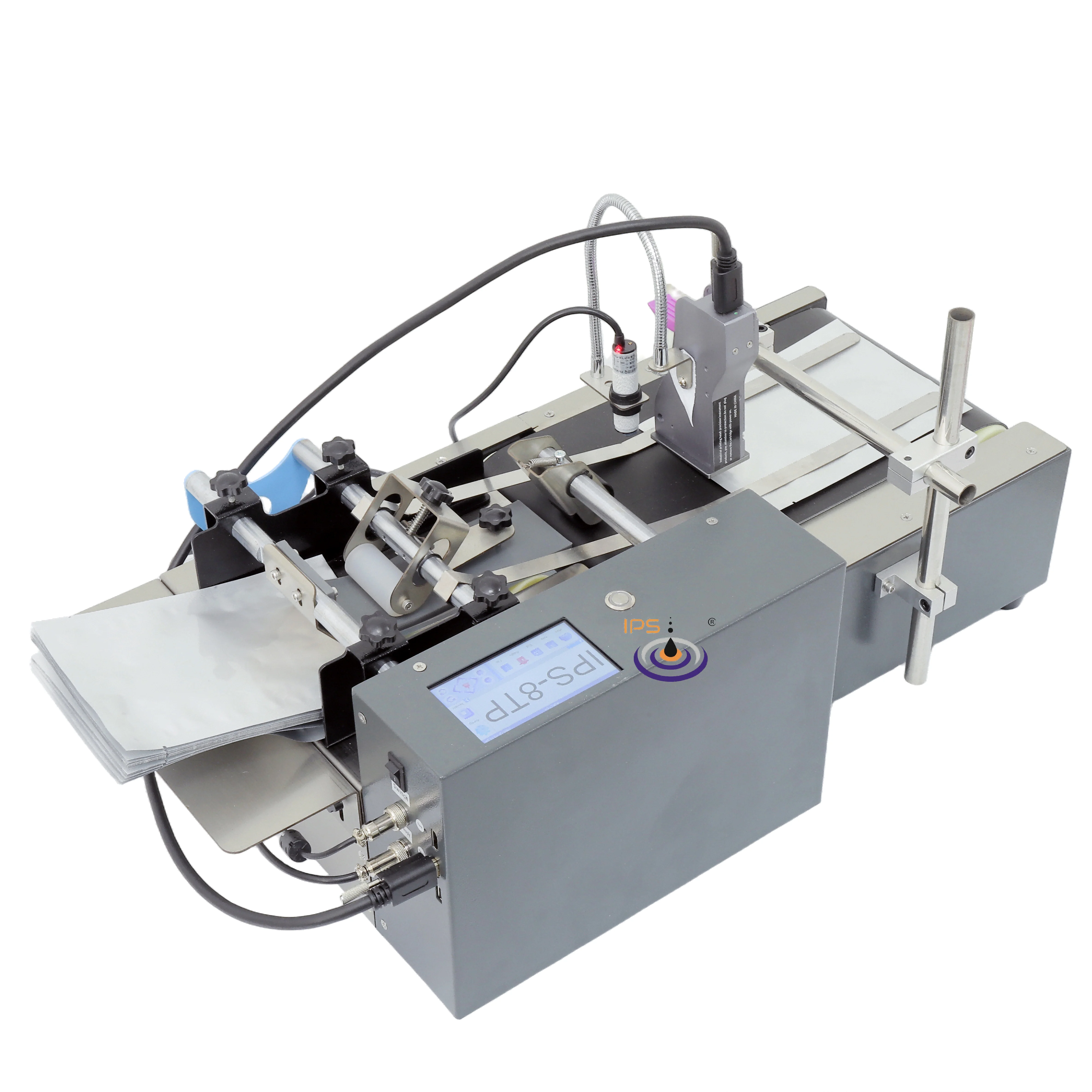 Tij Printer With Paging Machine Card Paper Labels Plastic Bags Fiction Feeder Paging Machine For Logo Text Code Barcode