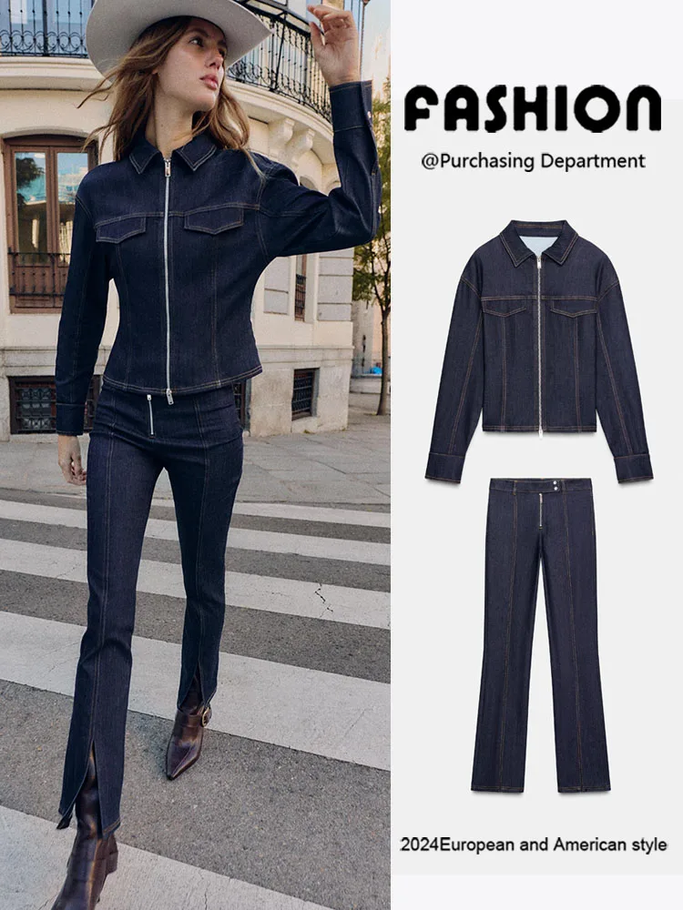 

Зима 2025 г., женская приталенная джинсовая куртка, Новое поступление, верхняя одежда Faion в сочетании со средней талией 8872058 405, джинсовые джинсы