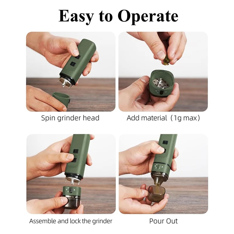 B15C Portable Auto Grind Electric Herb Grinder One-Touch Grinding Up To 1.5G Automatic Dry Spice Mill Machine image 5