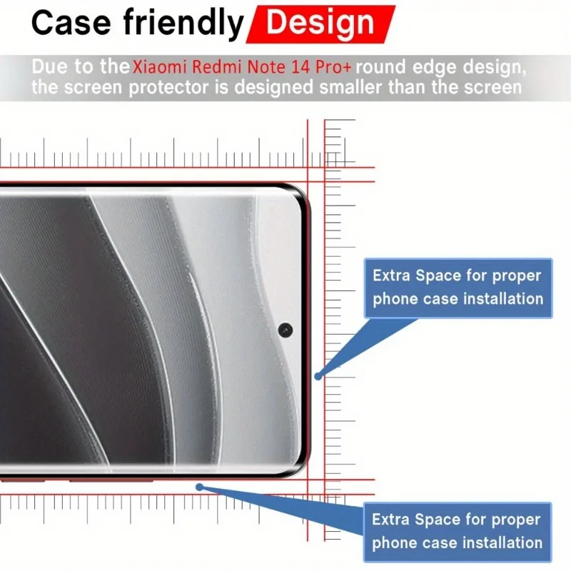 Xiaomi用の湾曲した強化ガラス,スクリーンプロテクター,Redmi note 13,14 pro plus,4g,5g,3個