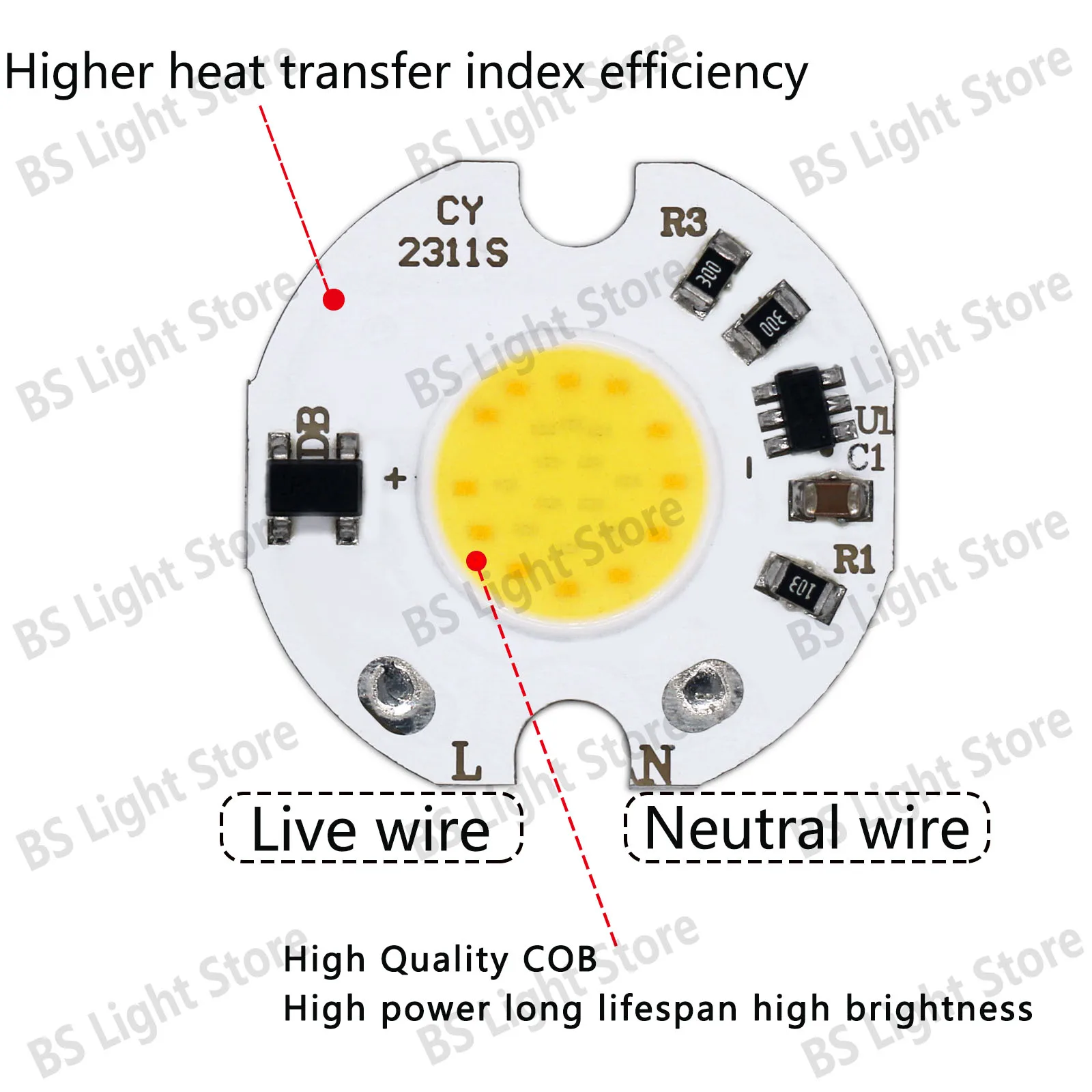 10 قطعة LED COB حبة 220 فولت أبيض دافئ مزدوج اللون رقاقة 3 واط Ra80 CSP رقاقة الأضواء الخطي لمبة الكاشف مصدر الضوء الملحقات #5