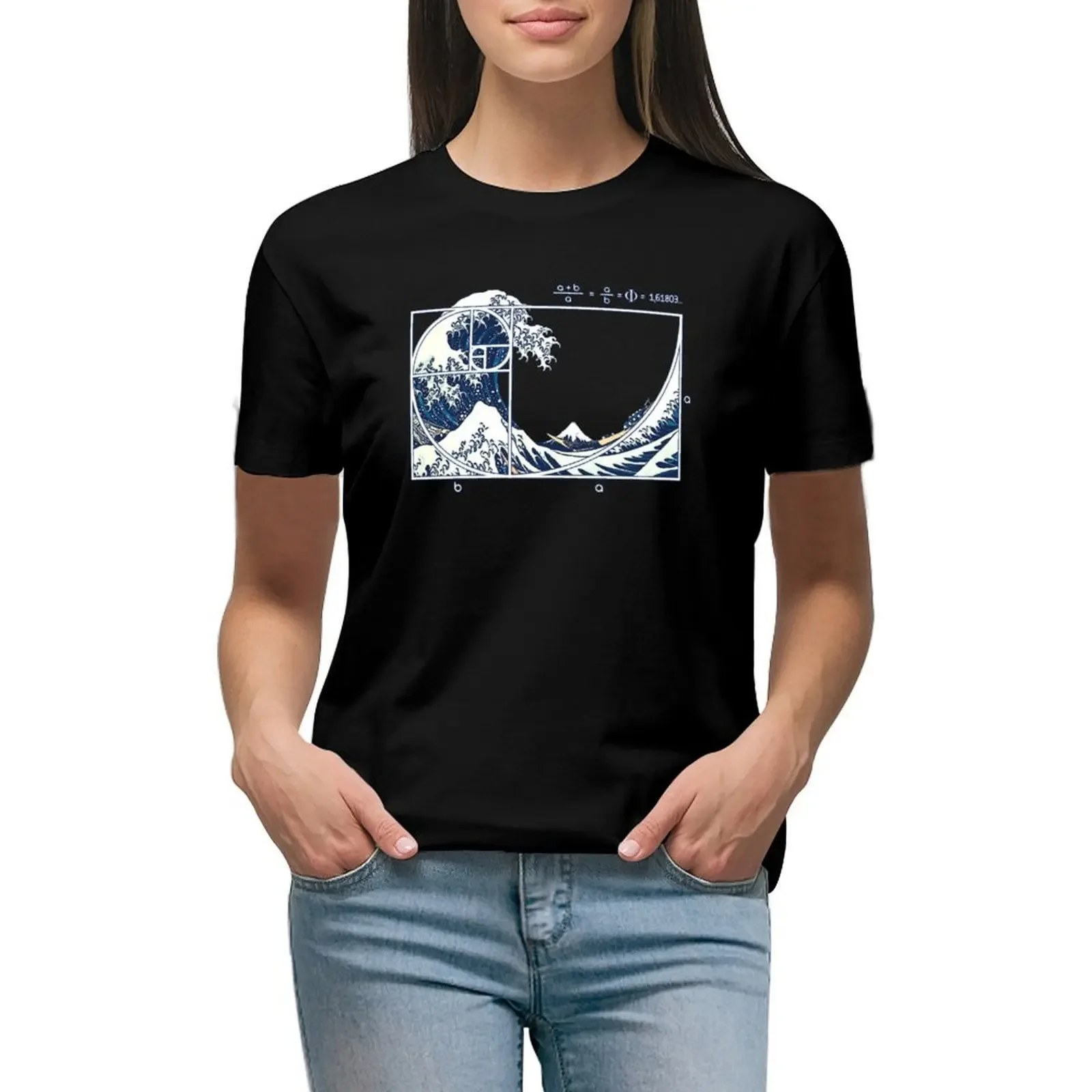 

The Great Fibonacci Wave T-Shirt animal print sweat plain lady clothes t-shirts for Women graphic tees funny