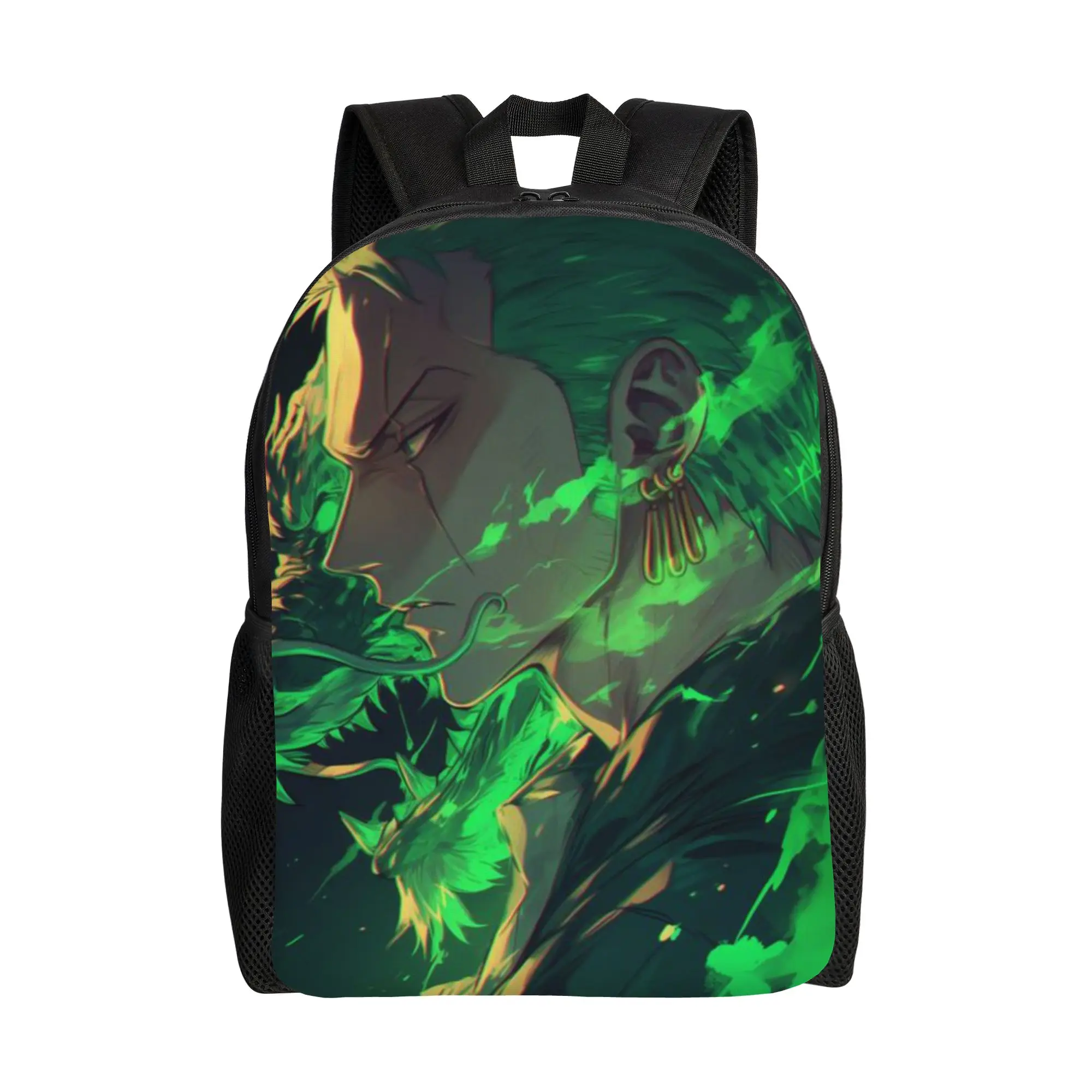 Mochila Escolar Roronoa Zoro para el Regreso a Clases, con Cierre de Cremallera, Diseño Anime