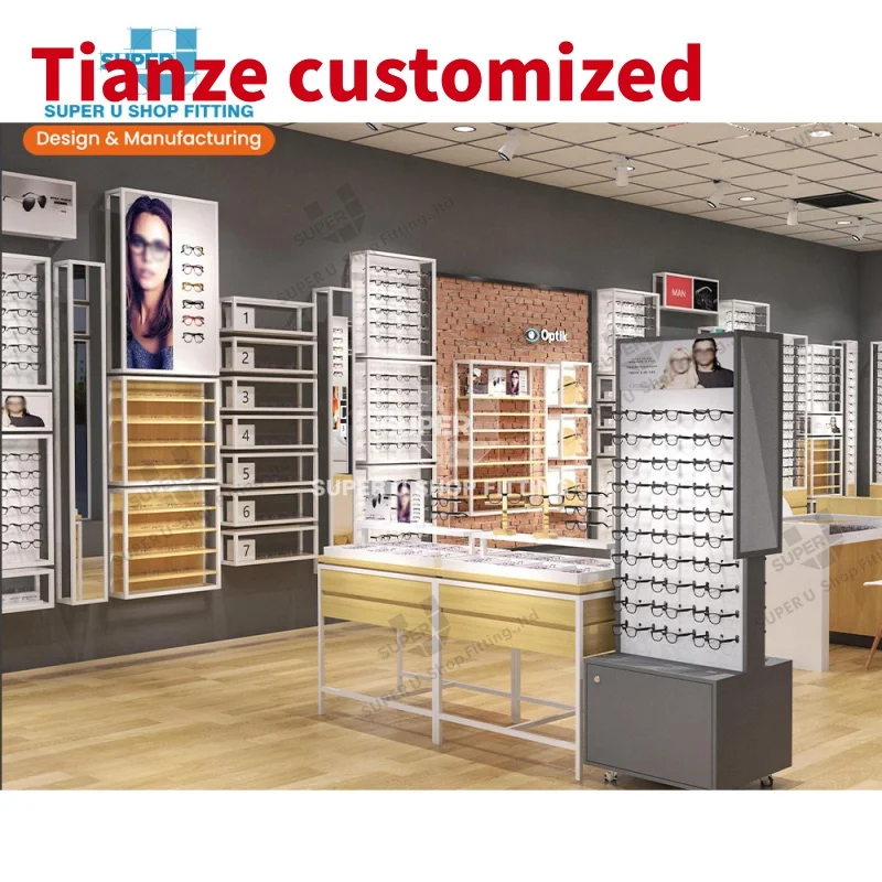 (Customized) bespoke sunglasses display cabinet retail eyewear shop display furniture customized optical shop interior design de