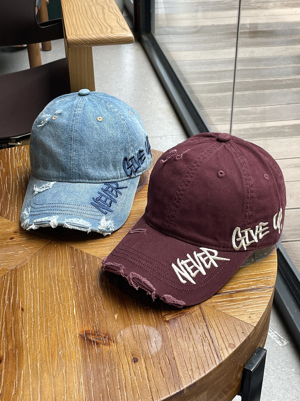 

Cowboy baseball cap embroidered letters show face small wide brim peaked cap men