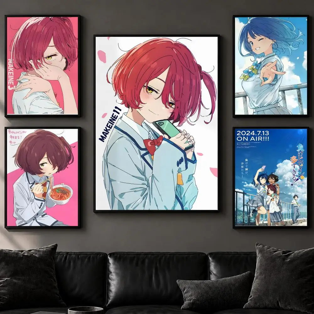 Anime M-Makeine Too Many Losing HeroinesS Poster Art  Self-Adhesive No Glue Residue Wall Decor for Bedroom Living Room