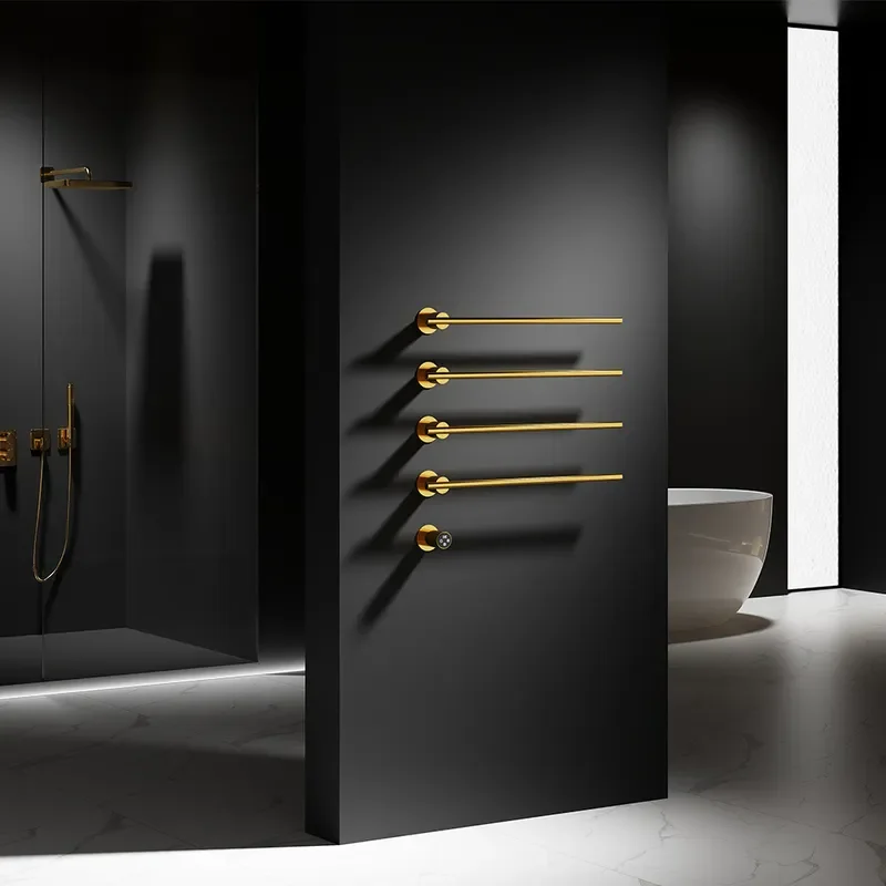 Smart Electric Towel Rack Carbon Fiber Heating Bathroom Shelf Intelligent Dryer for Bath Towels Home Wall Mounted Storage
