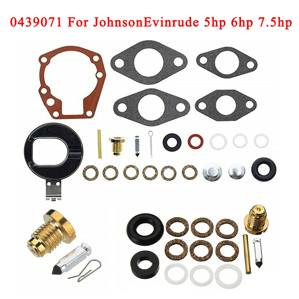 0439071 Carburetor Rebuild Replacement Kit For Johnson/Evinrude 5hp 6hp 7.5hp Air Intake Fuel Delivery Garden Supplies