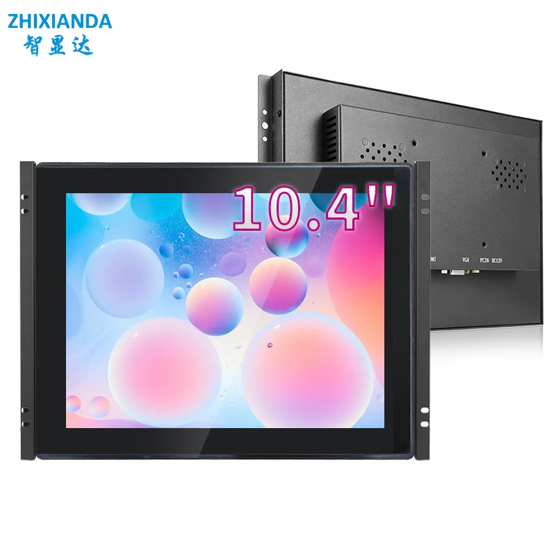Waterproof 10.4 inch 800*600 LCD Capacitive Touch Screen Display Flat Screen Monitor with VGA HD USB Interface for Industrial