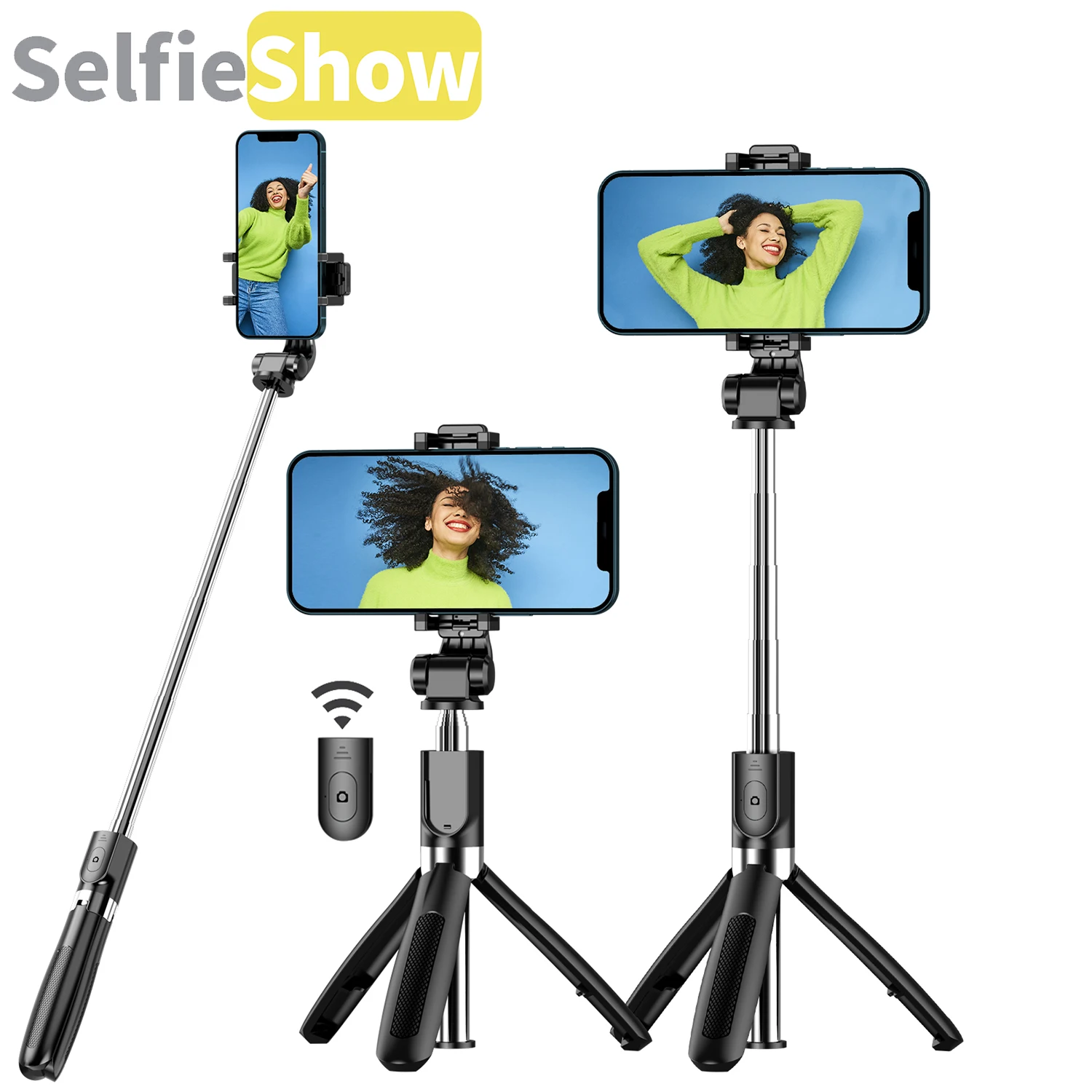 Selfieshow L01s Bluetooth Wireless Selfie Stick Mini Portable Tripod Plastic Alloy Cellphone Holder for Iphone Samsung Huawei