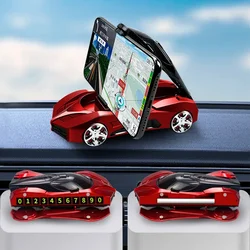Phone Holder Creative Three-in-one Car Center Console Aromatherapy Storage Rack Number Plate Holder  360 Rotation Mobile Support