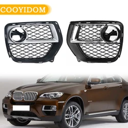 Car Front Bumper Fog Light Grill Fog Light Open Vent Grille Intake Cover For BMW X6 2012-2014 Fog Light Trim Frame Panel Cover