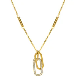316L Stainless Steel Simplicity Long Style Geometry Oval Zircon Hip Hop Pendant Ladies Necklace Fashion Jewelry SAN1441
