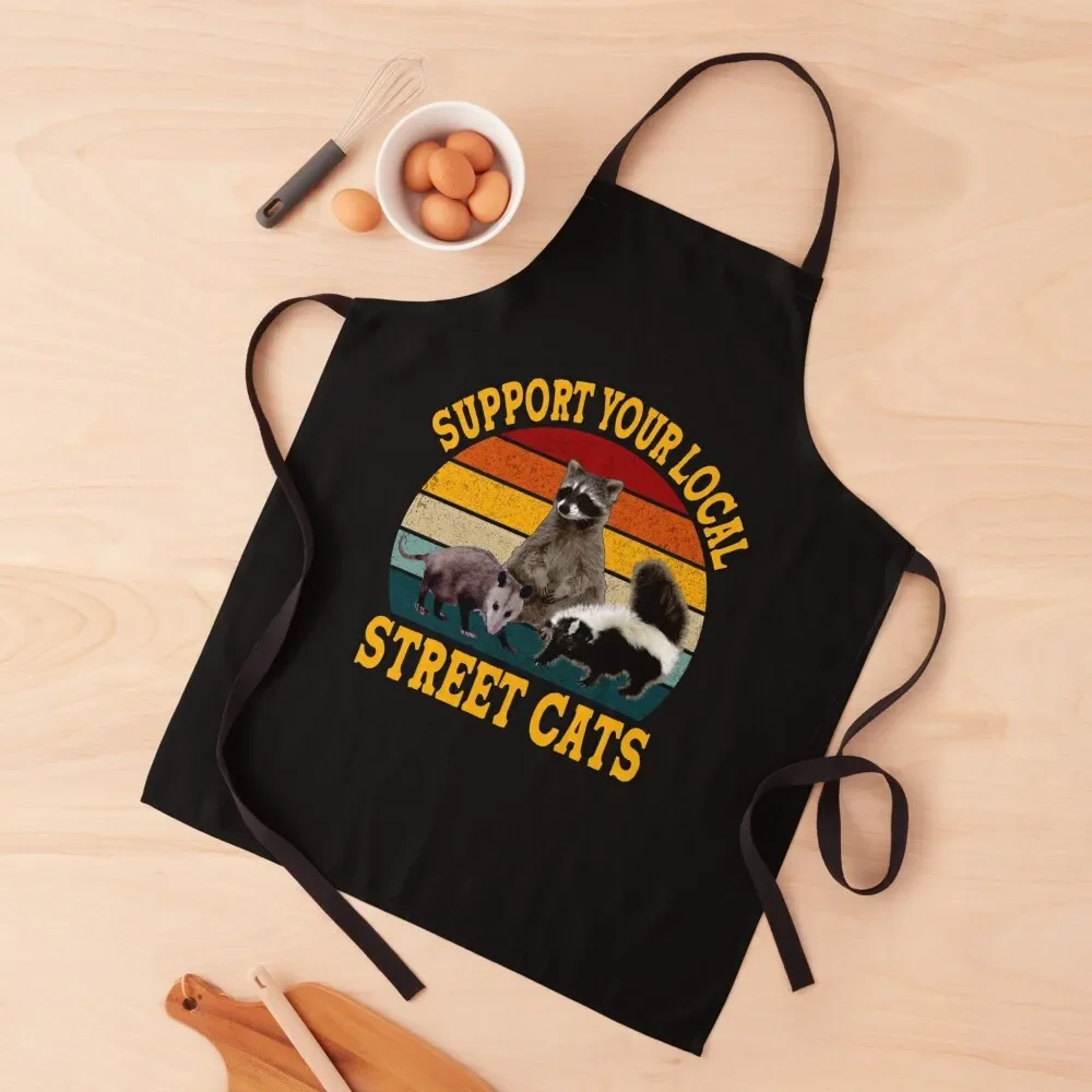 

Support Your Local Street Cats Apron Women's Dresses Things For Kitchen Utensils For Kitchen Apron