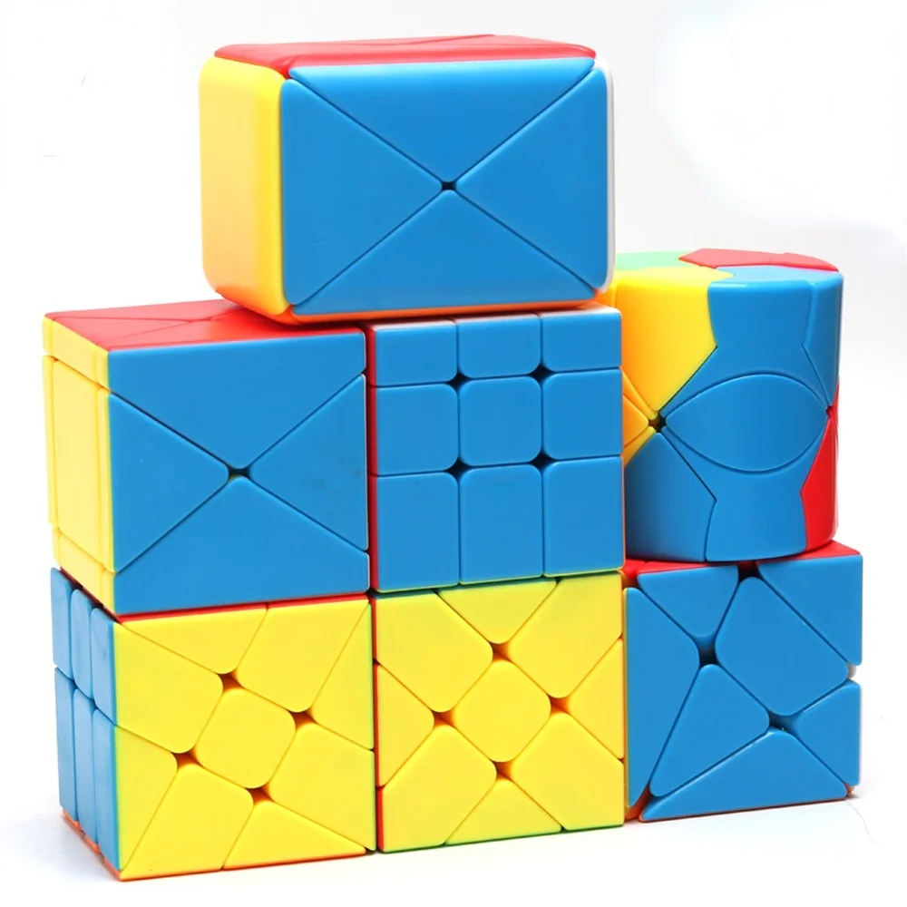 Moyu Meilong MoFangJiaoShi 3X3 Windmill แกน Fisher Magic Cube 3X3X3 Barrel Redi สติกเกอร์ Stange รูปร่าง Twist Puzzle