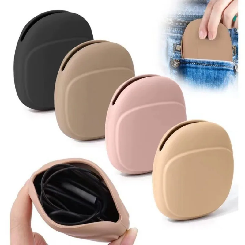 Hot Selling Silicone Headphone Storage Bag Data Cable Charger Storage Box Headphone Cable Bag Spot Lot