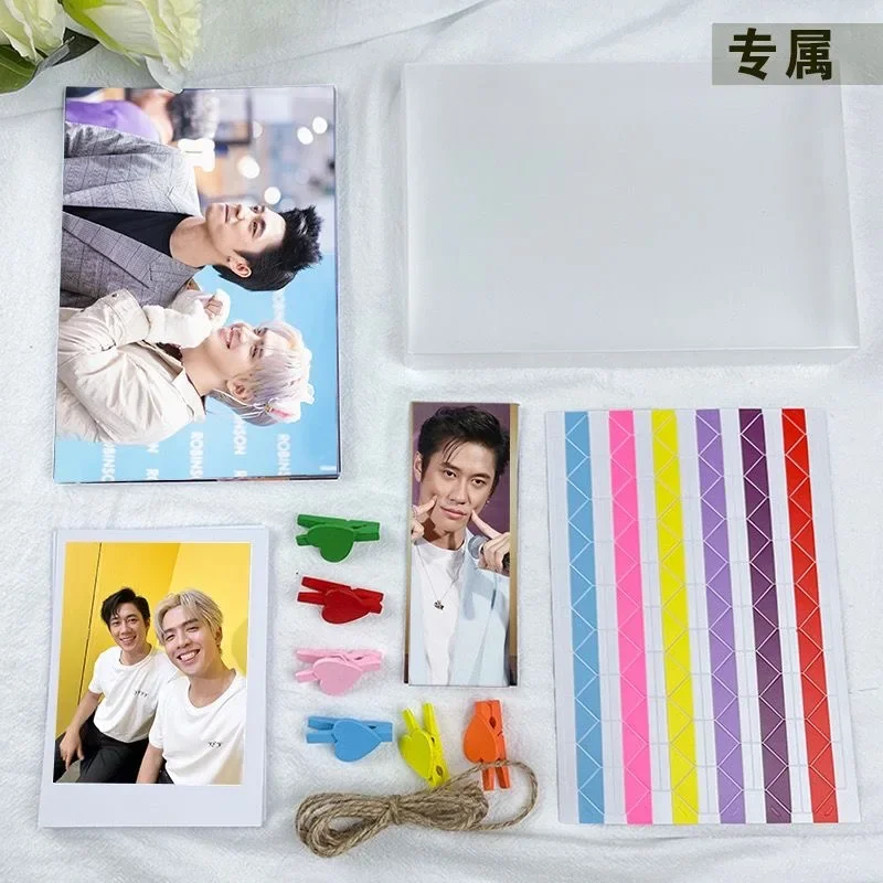 Póster HD JamFilm + calendario + marcapáginas + pegatina de tarjeta + insignia + juego de papelería de tarjetas, película de TV tailandesa, fotos de Thanpat, paquete de regalo de caja de lata