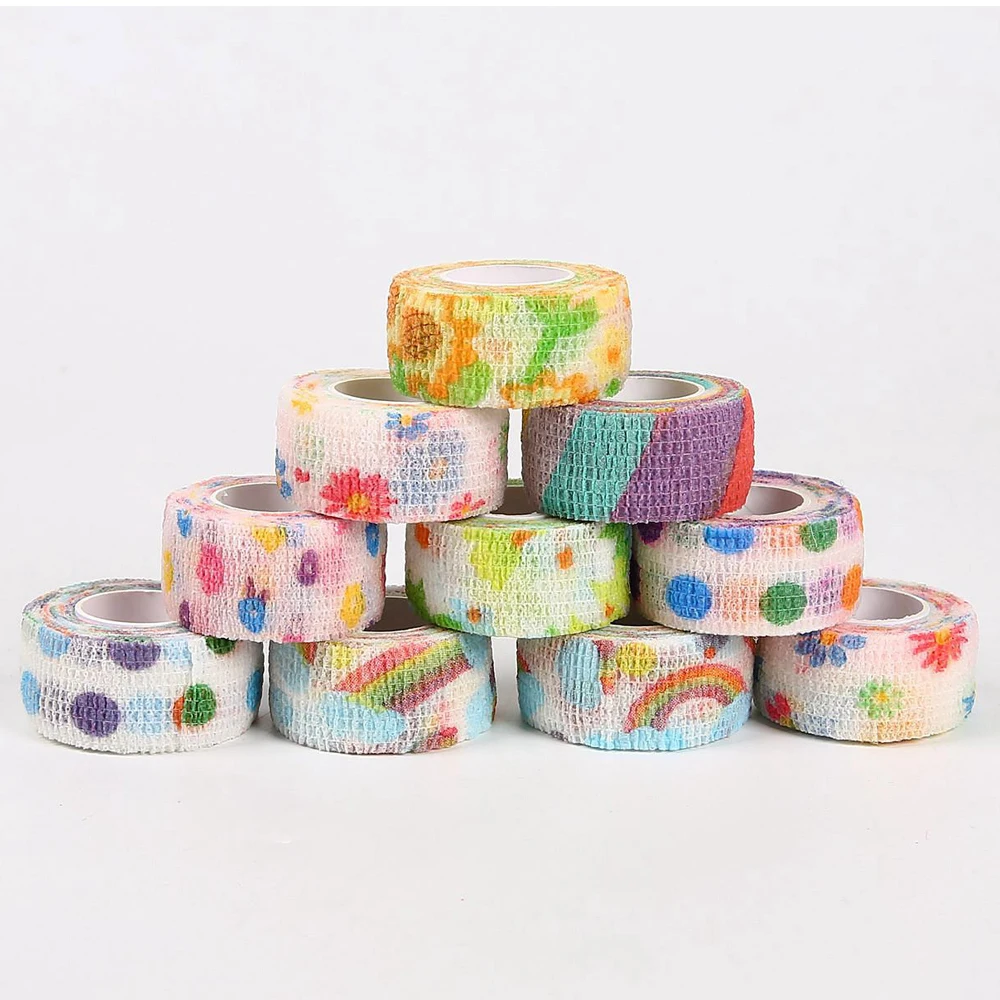 5 Stück/Lot 2,5 cm selbstklebende Bandage – bunte elastische kohäsive Bandage für Sportverletzungen, Knie, Handgelenk und Knöchelverstauchungen, Sw – Detail 13