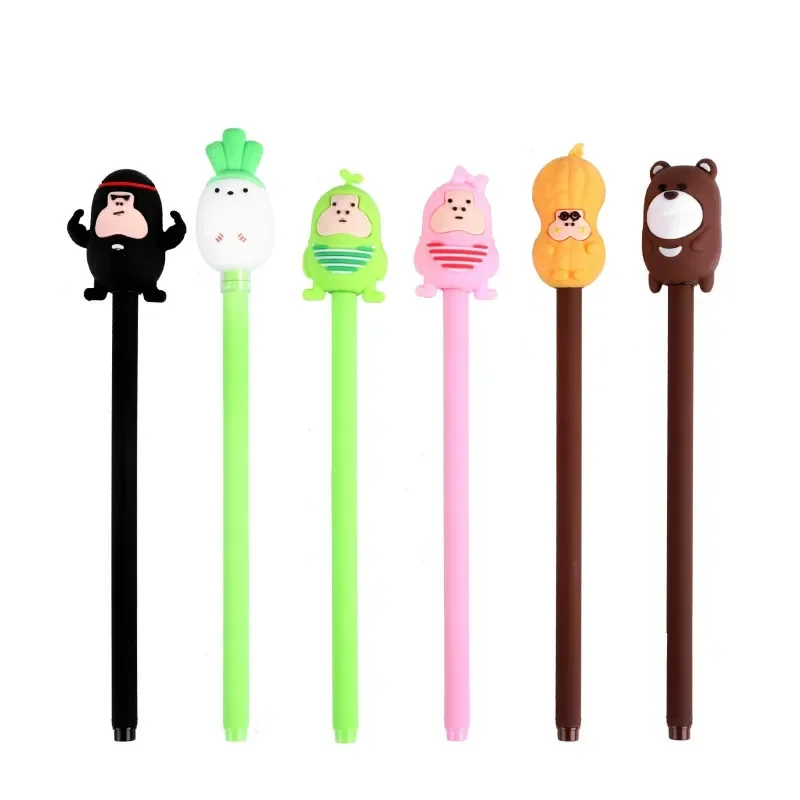 

24PCS Creative Soft Silicone Gel Pen Office Supplies 0.5mm Black Signature Pen Cute Cartoon Stationery Kawaii School Supplies