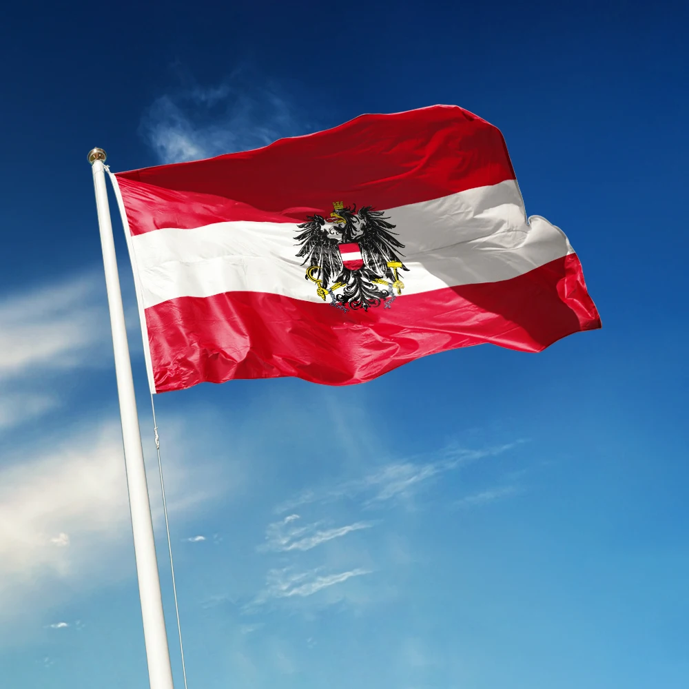 3x5 Ft Austria Flag Vivid Color and Fade proof Canvas Österreich Flags Polyester with Brass Grommets 3 X 5 Ft