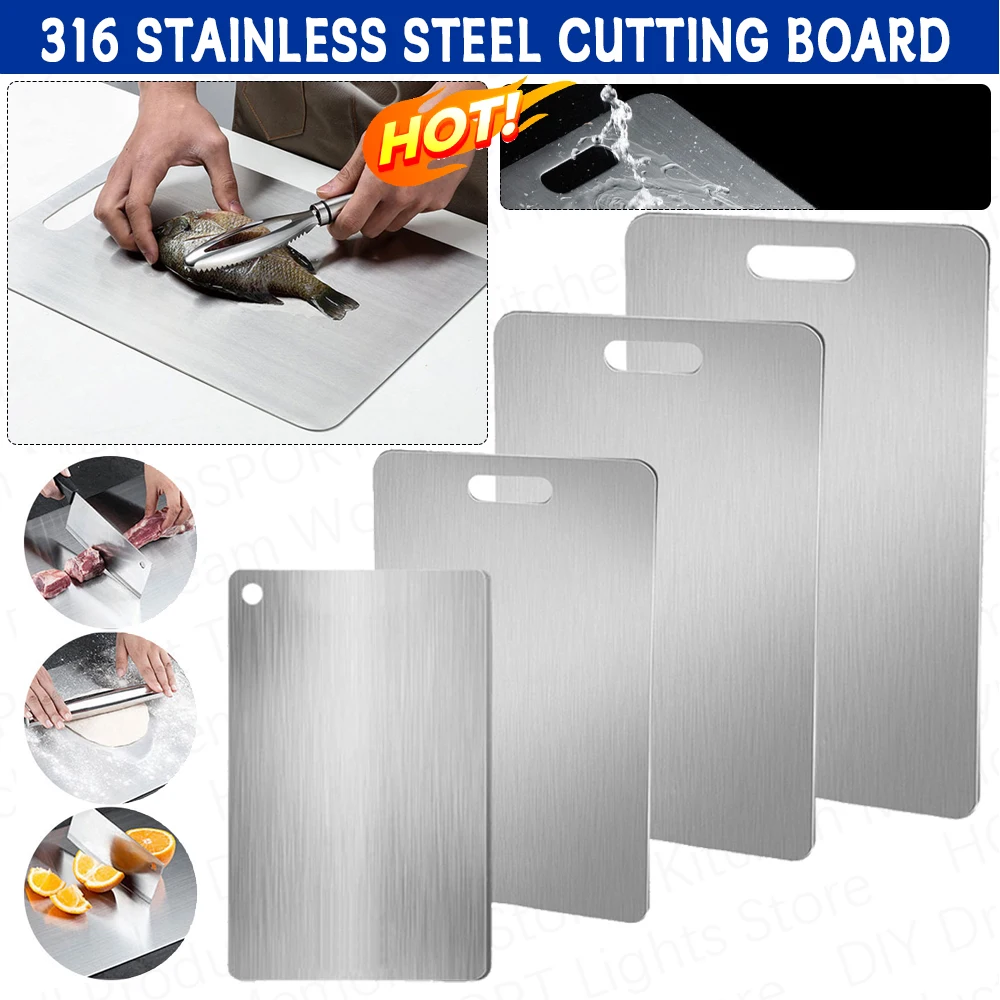 Tagliere in acciaio inossidabile addensato Tagliere per uso domestico antibatterico e antimuffa Pannello per impastare da cucina