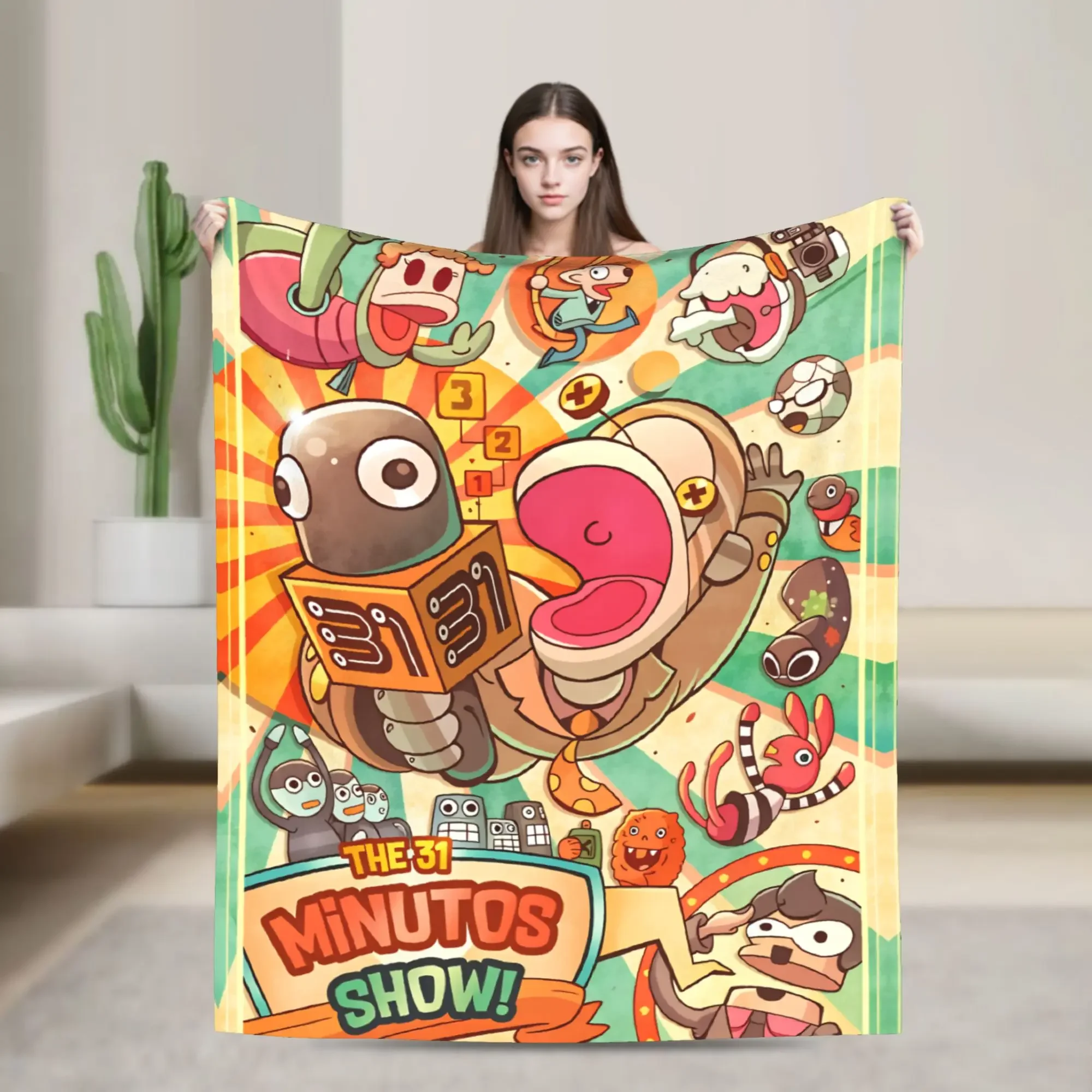 Comedia 31 Minutos bocetos mantas suaves y cálidas manta decorativa de felpa divertida sofá silla colcha de franela funda de sofá cama
