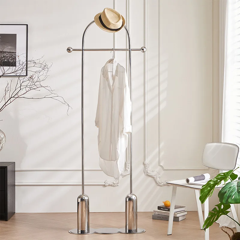 ريترو بسيط من الفولاذ المقاوم للصدأ وابي **** أرضية تخزين شماعات رف المعطف #3