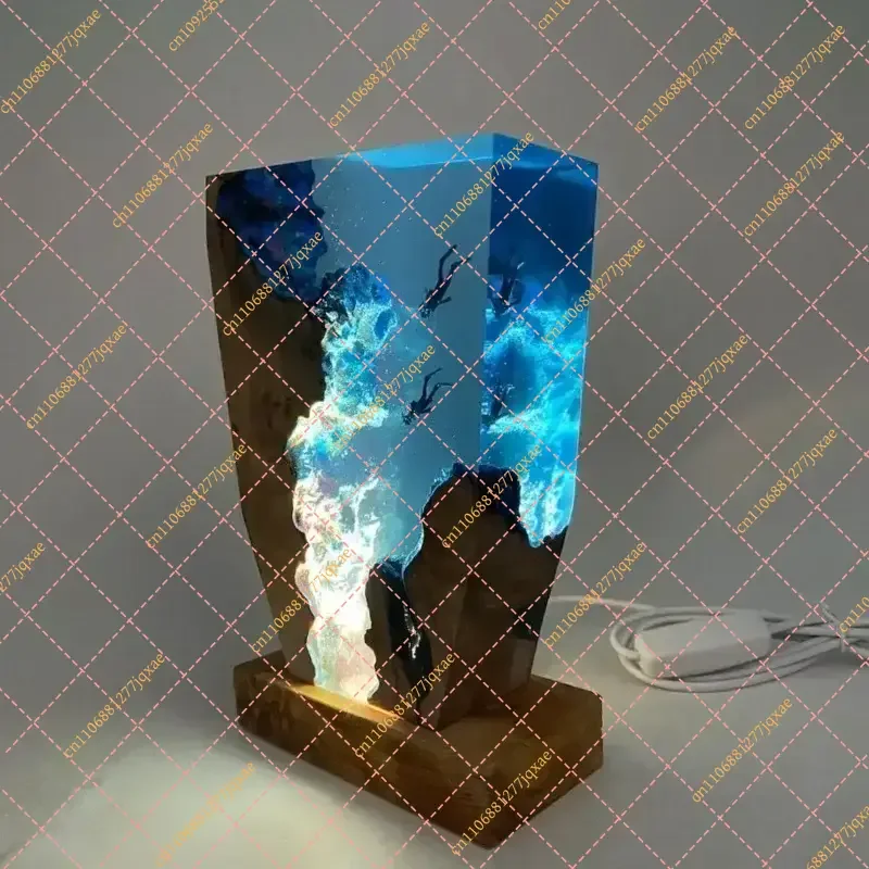 Deep Sea Exploration Resin Ornament, Divers & Manta Rays Home Decor Gift