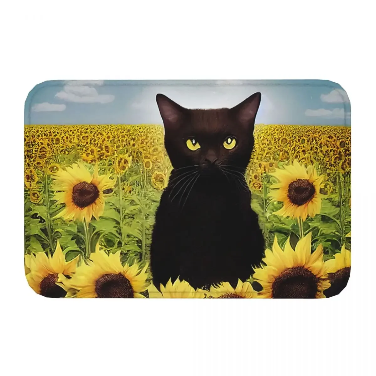 Ukraine Ukrainian Cat Bedroom Mat Kitty In The Sunflower Rug Home Doormat Living Room Carpet Decor