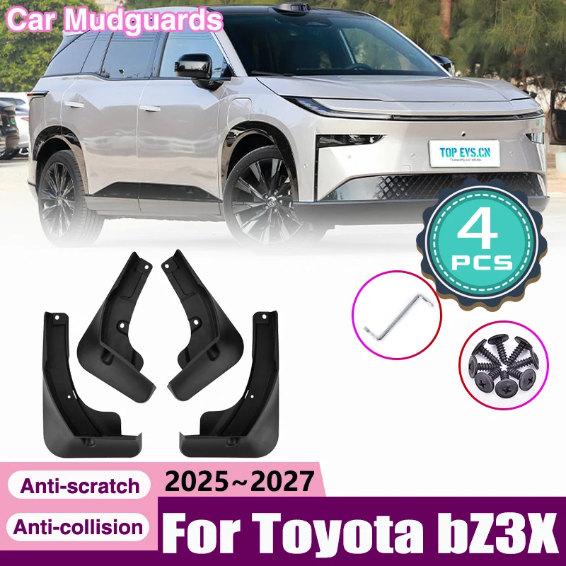 

4x Car Mud Flaps for Toyota bZ3X 2025 2026 2027 Front Rear Wheel Mudguard Splash Guards Fender Protect Mudflap Auto Accessories