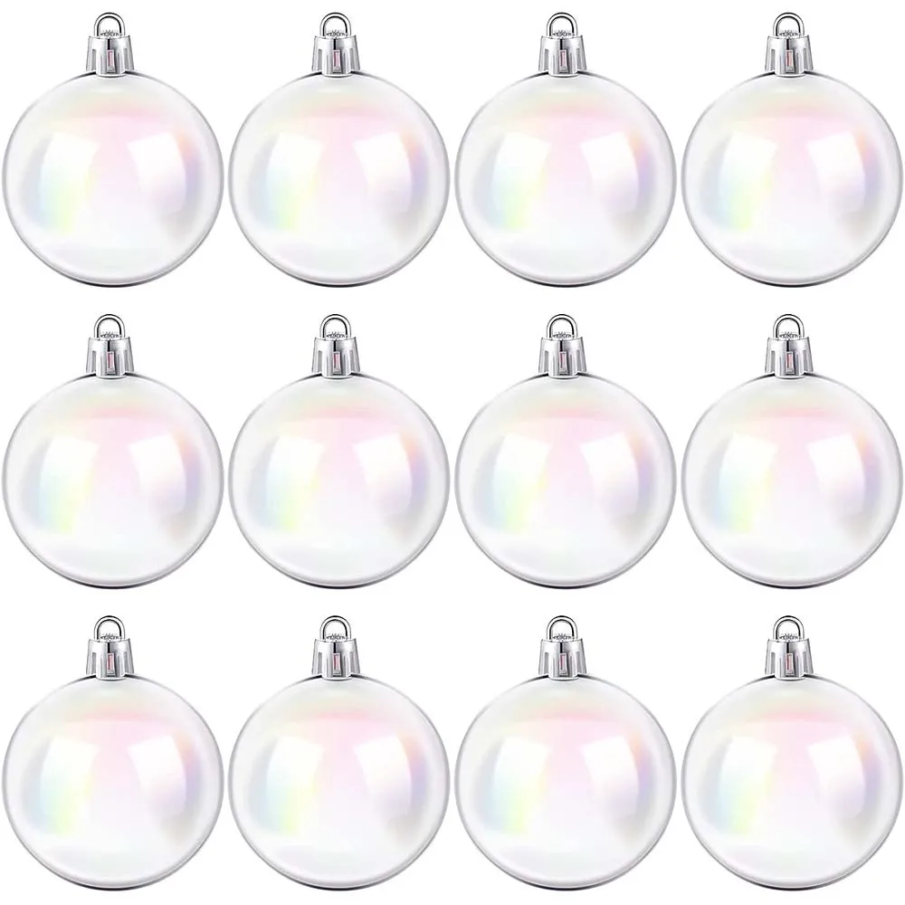 Christmas Plastic Iridescent Ornaments Balls Clear Ornaments Small Iridescent Ornaments Christmas Tree Decorations