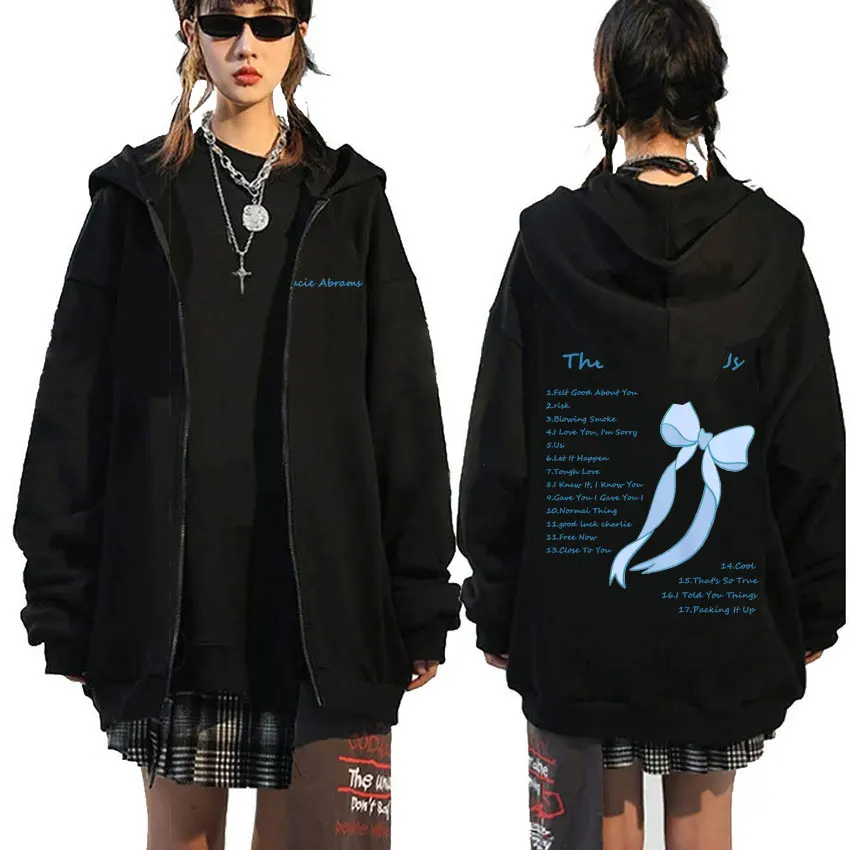 

Gracie Abrams The Secret of Us Graphic Zipper Hoodie Men Women Fashion Casual Oversized Jacket Coat Male Vintage Zip Up Hoodies