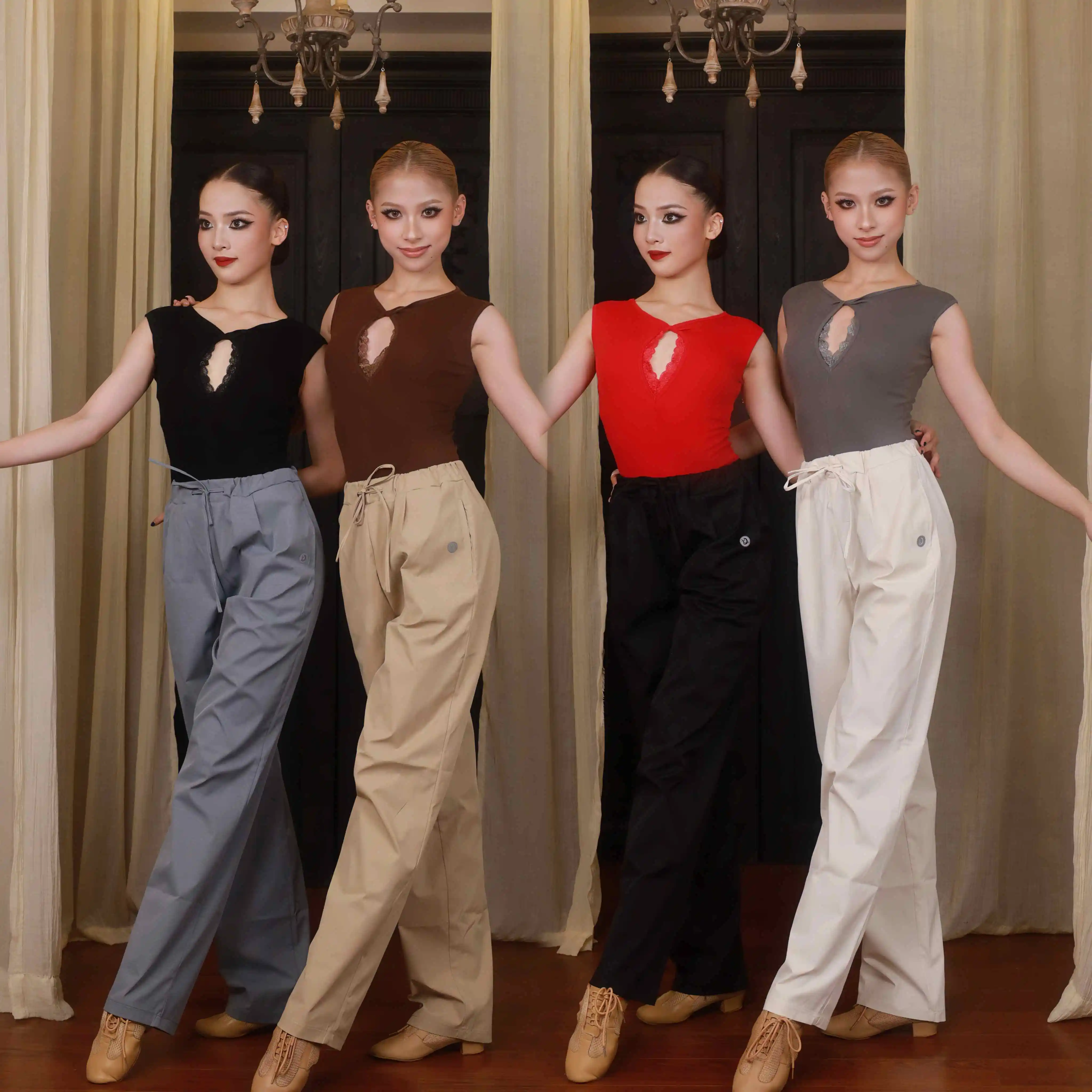 

Одежда для латинских танцев, топы без рукавов для взрослых и женщин, румба-ча-ча, одежда для бальных танцев, клубные танцевальные костюмы для сальсы, DNV25747