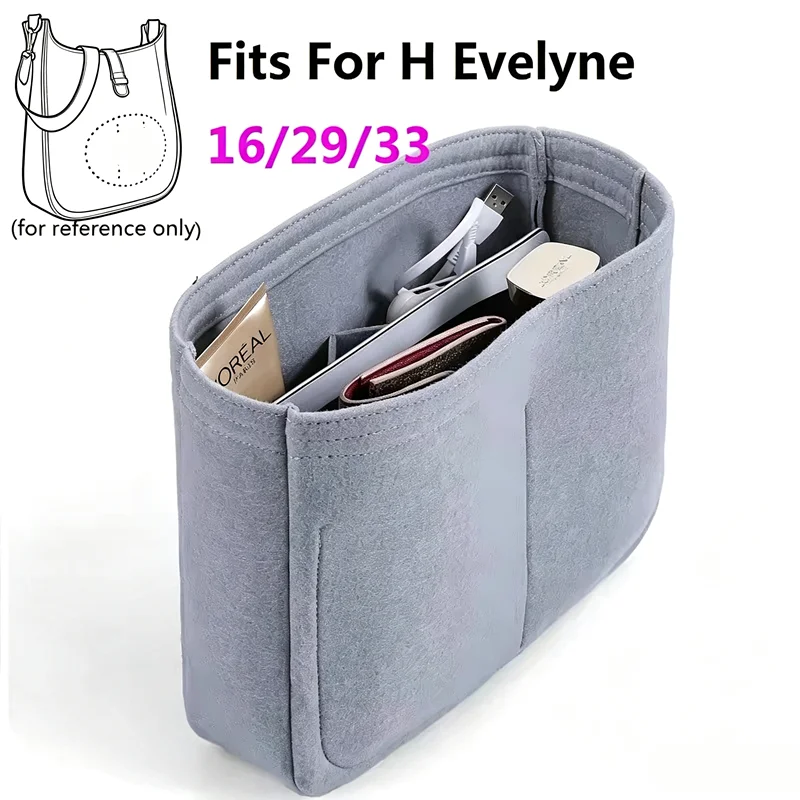 For Hermes Evelyne 16 29 33 Handbag Felt Cloth Insert Bag Organizer Makeup Handbag Travel Inner Purse Portable Cosmetic Bags