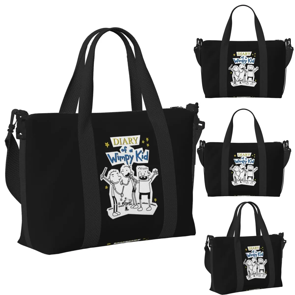 

Diary Of A Wimpy Kid Wimpy Kid Group Пляжная дорожная сумка Большая вместительная сумка-тоут для спортзала Спортивная женская дорожная сумка для покупок