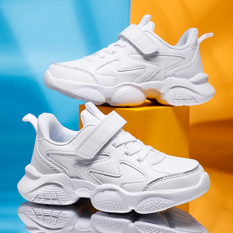 

Модные детские спортивные кроссовки, нескользящие для детей, удобные прогулочные кроссовки из искусственной кожи для мальчиков, уличные кроссовки