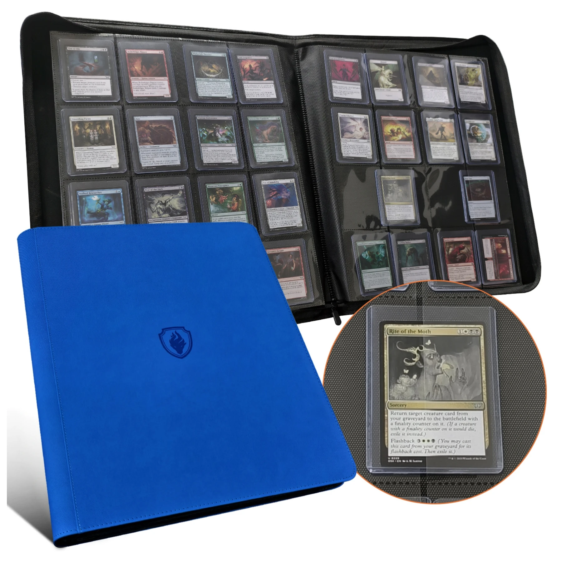 16 Pocket Toploader Binder, biedt plaats aan 640 Top Loaders - Premium Top Loader Binder, Hoezen voor 3 "x 4" Stijve Kaart