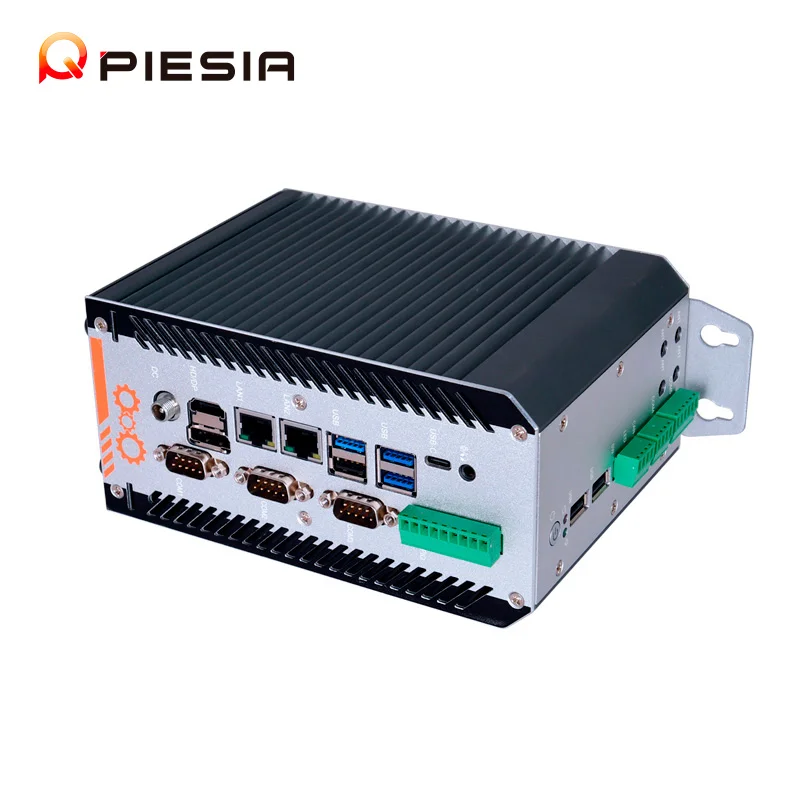 IOT Edge Computing Fanless Mini PC Intel 13th 12th Gen Core I5 I7 2 Lan 6Com X86 Din Rail Embedded Industrial Pc Case