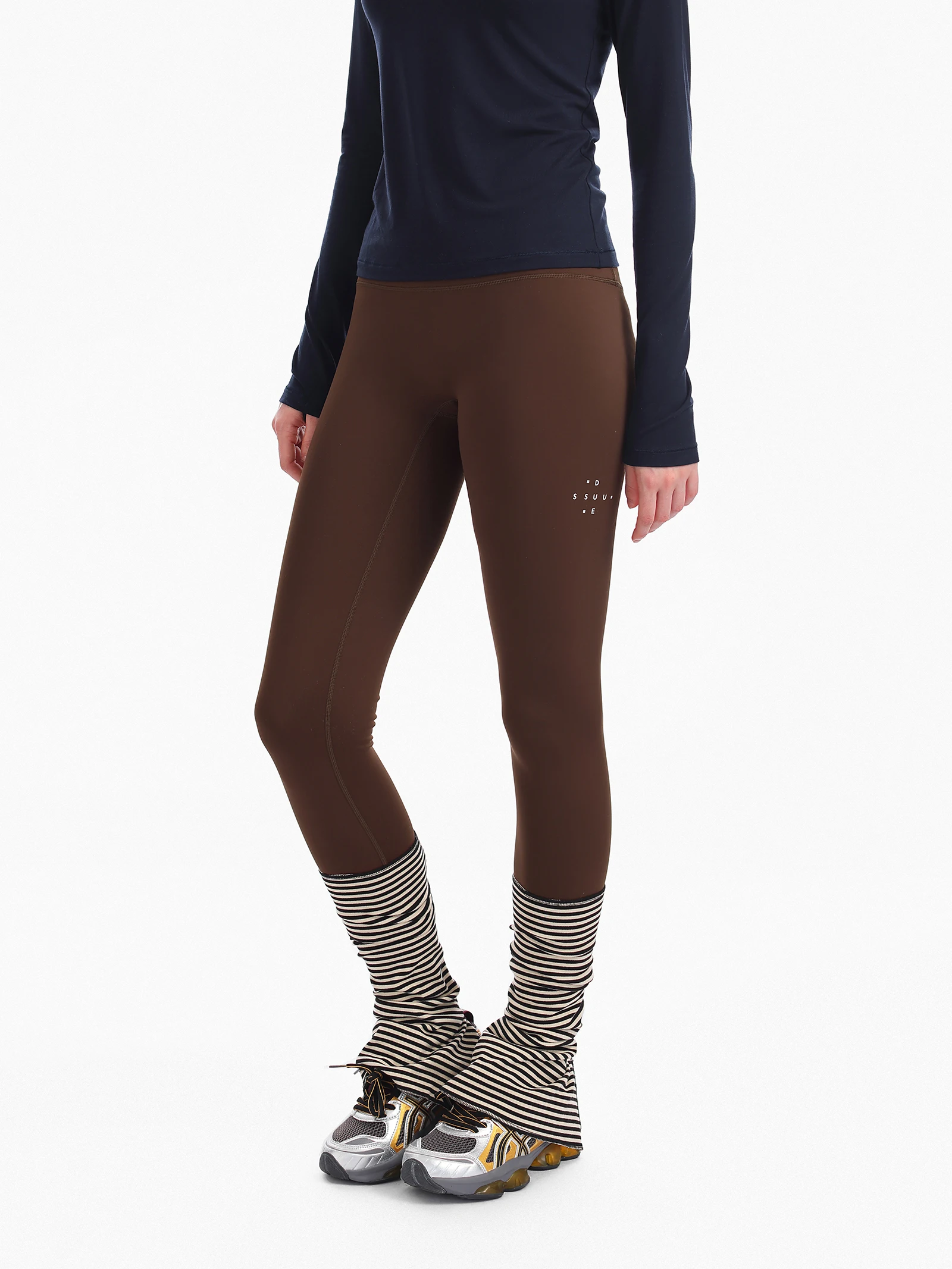 High-Waist Thin Fleece Yoga Pants Women's Autumn Sport Trousers Slimming Casual Pants DSU Ladies Bottoms Polyester Spandex