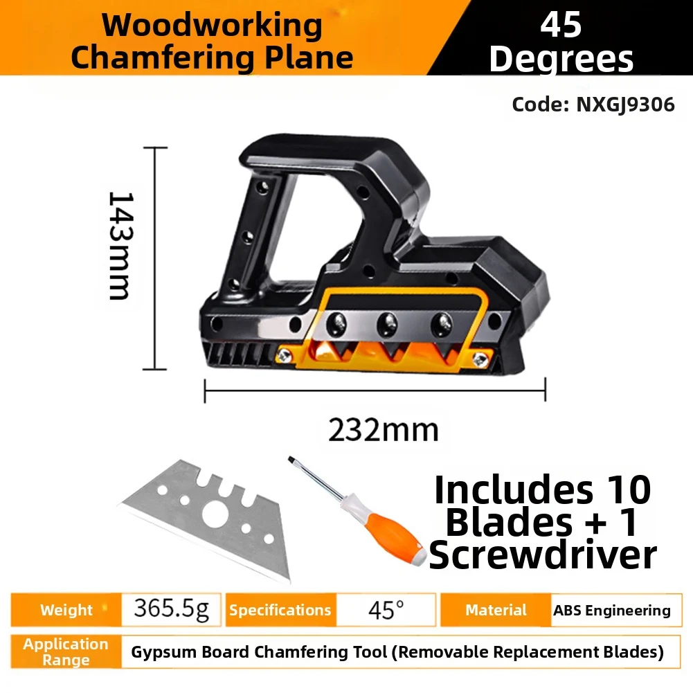 

Ручной двухугольный триммер для гипсокартона и дерева с легким пластиковым корпусом и простым механизмом быстрой замены лезвий