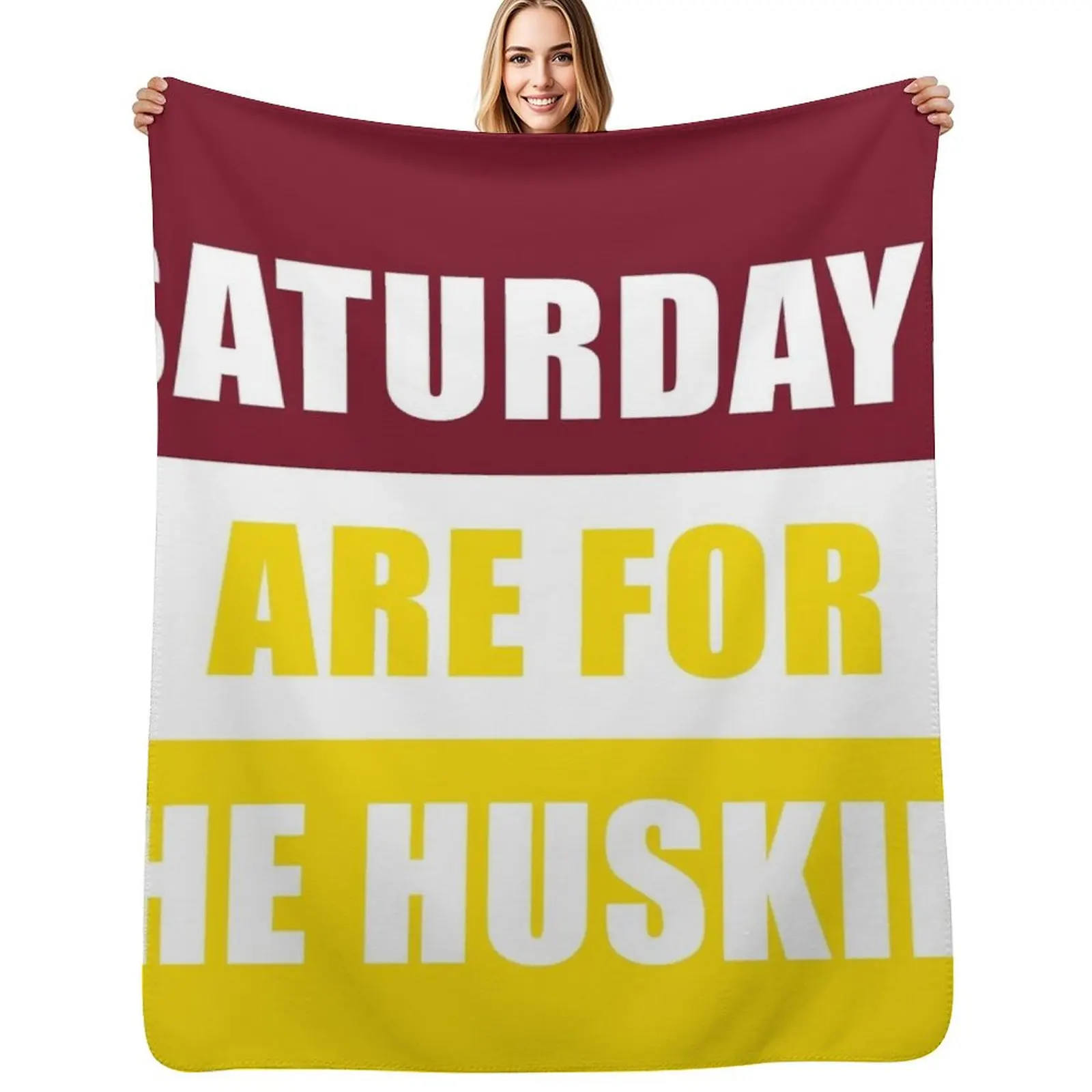 Saturdays are for the huskies - Bloomsburg University Throw Blanket Flannel Kid'S Tourist Picnic Flannel Fabric Blankets