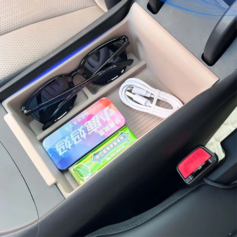 صندوق تخزين مسند الذراع للتحكم المركزي لـ BYD Dolphin Smart Driving Edition 2025 لوازم السيارات تخزين ملون السيارة الأصلي TPE