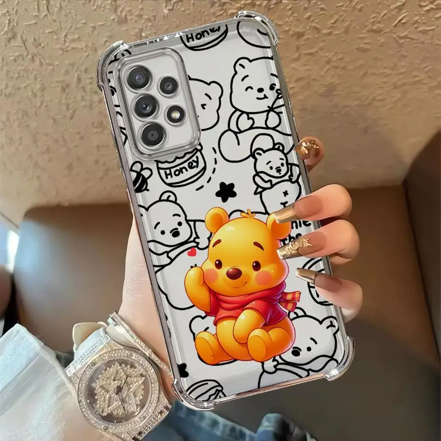 لطيف ديزني ويني ذا بوه حافظة لهاتف سامسونج جالاكسي A35 A36 A24 A25 A13 A33 A52 A55 A26 A15 A21s A16 غطاء هاتف ناعم