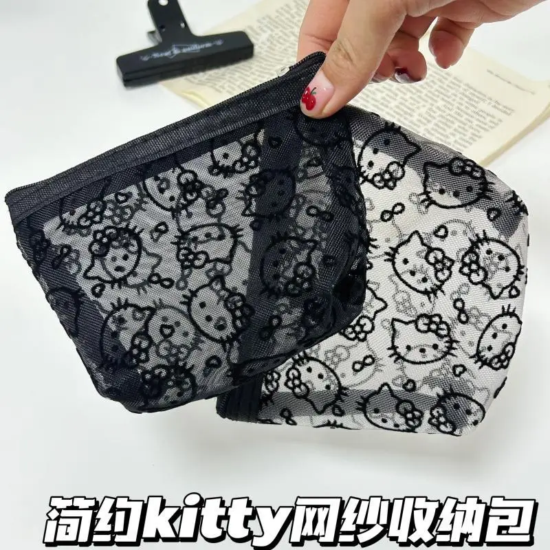 Portable Hello Kitty Makeup Bag - Sexy Kawaii Lace Korean Vi