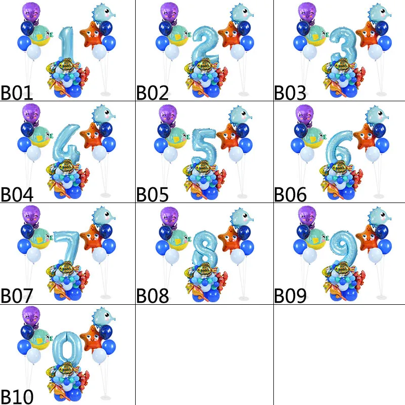 44 sztuk pod morze Ocean World balony w kształcie zwierząt w ramach motyw morski Party dzieci dekoracja urodzinowa przybory dla niemowląt