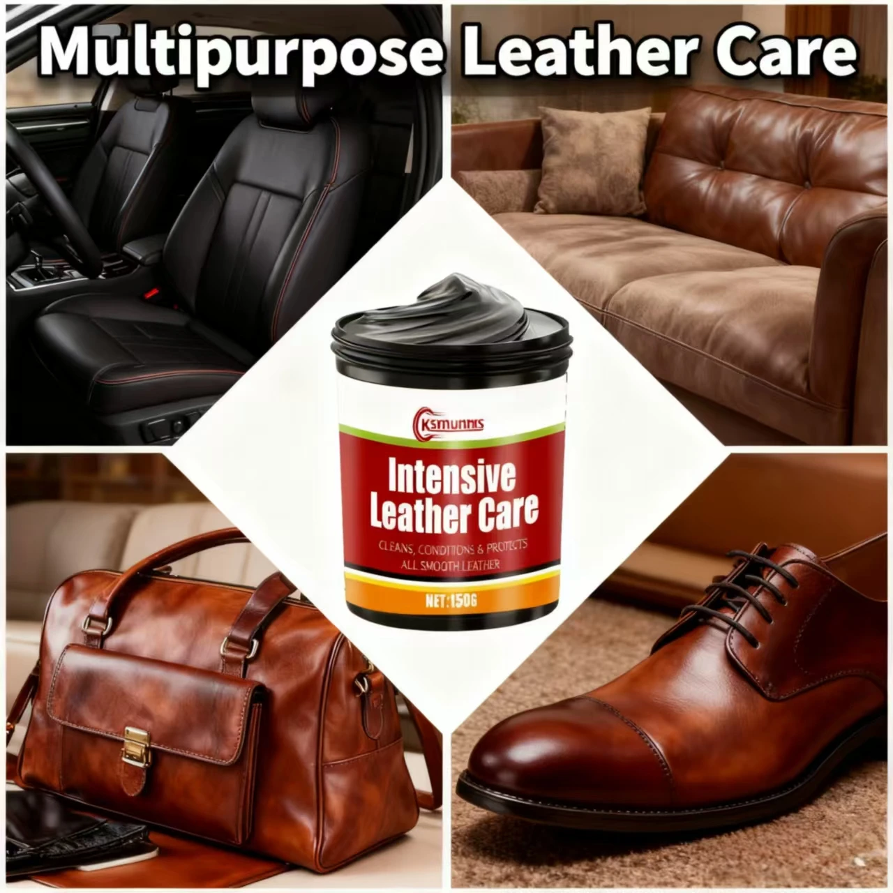 معجون العناية بالجلد المكثف Ksmunnrs 150G، منظف وواقي جلدي متعدد الوظائف، رعاية احترافية للجلد الناعم