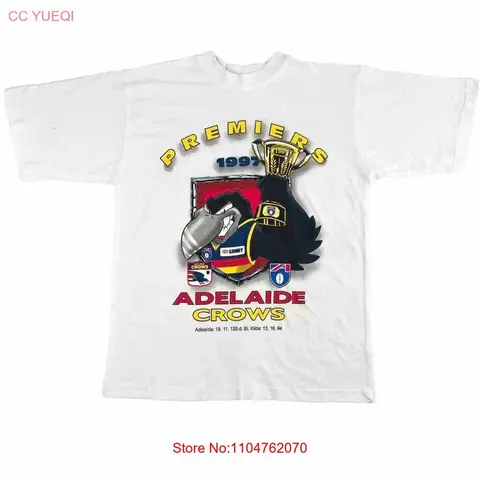 Adelaide Crows Premiers 1997 Mens T Shirt Player signed Crewneck White Size 97 vintage Washed Breathable homme designer clothes
