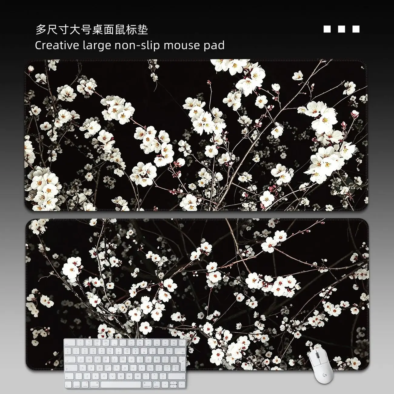 Plum blossom mouse Girl Leather Mouse Pad Non-Slip Waterproof Desk Mat Comfortable Office Gaming Mousepad Desk Mat for PC Laptop