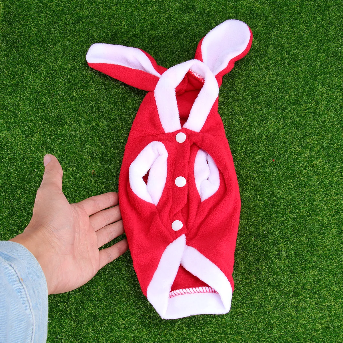 Rabbit Design Pet Clothes for Dogs Warm Winter Festival Outfit Xs Red Exquisite Stitching Easy on Off Comfortable Stylish Pet view 5